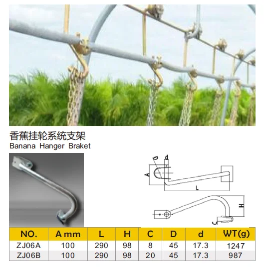 Zinc silver banana hanging wheel bracket for banana hanger bracket