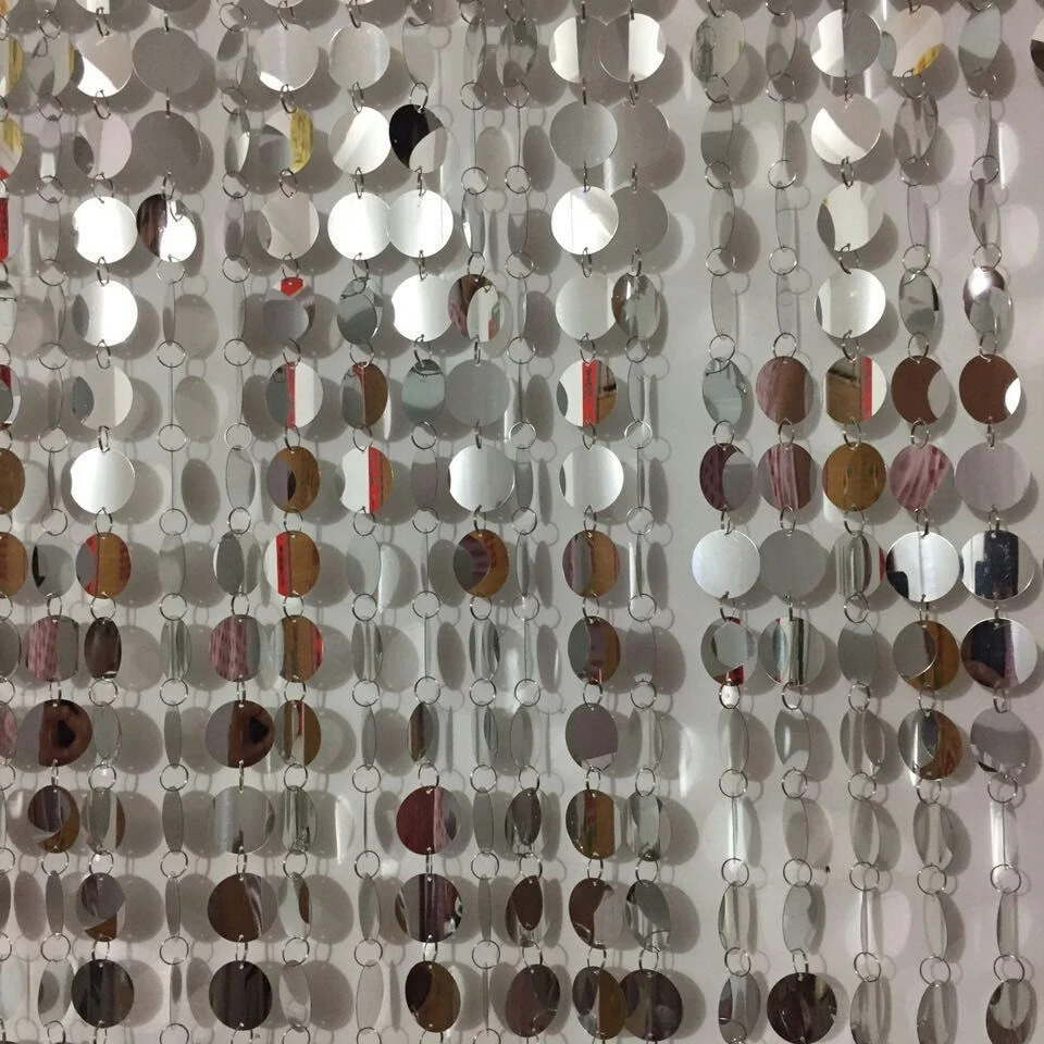 
LDJ702 Wedding hand made Gold and silver shimmer discs strands sequin curtain 