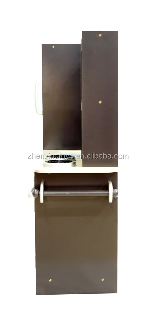 
USA hot-selling black color wooden kids big kitchen toy set 