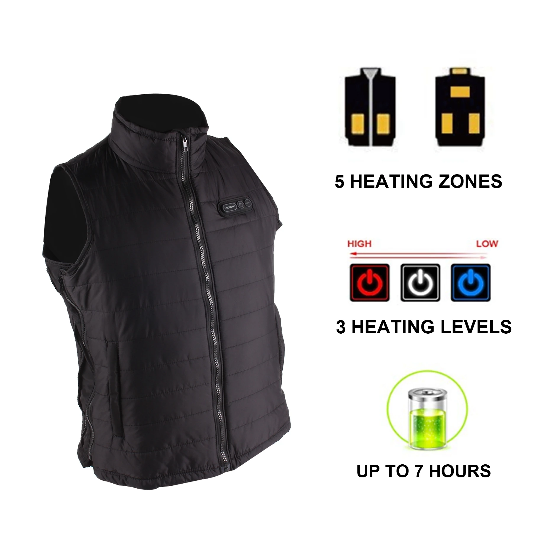 Lightweight Outdoor Adjustable 5V USB Operated Heating Vest Waistcoat for Women or Men