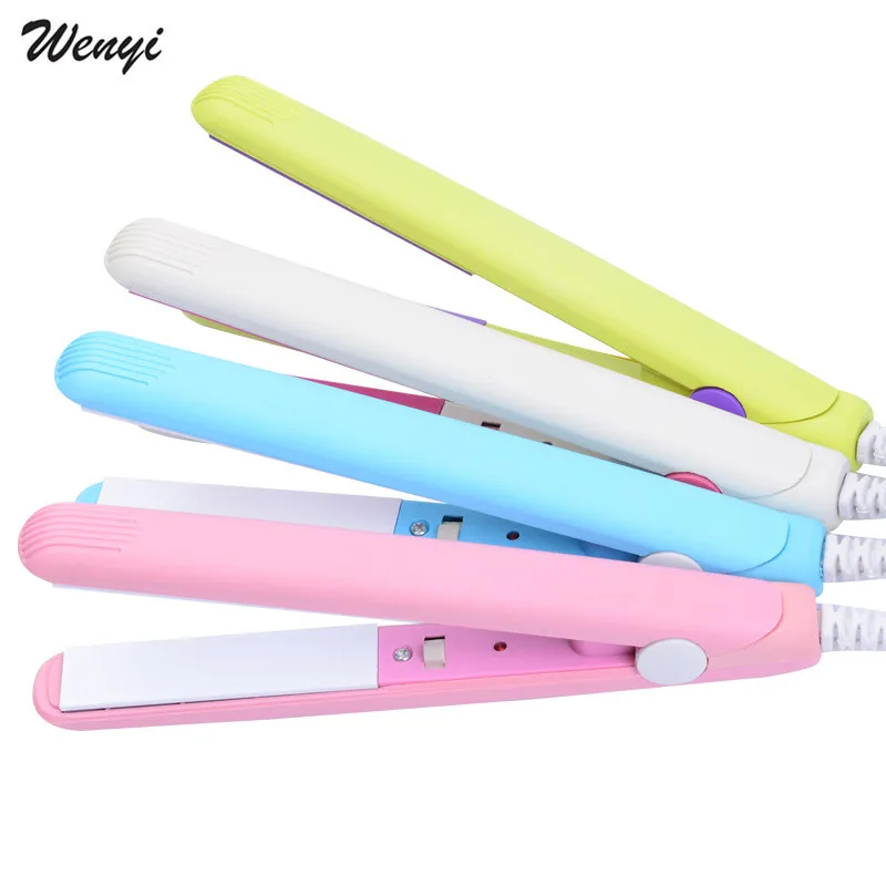 
Pink White Blue Yellow Mini Hairs Flat Iron Curling With EU Plug Salon Styling Tools Fast Hair Straightener Ceramic 