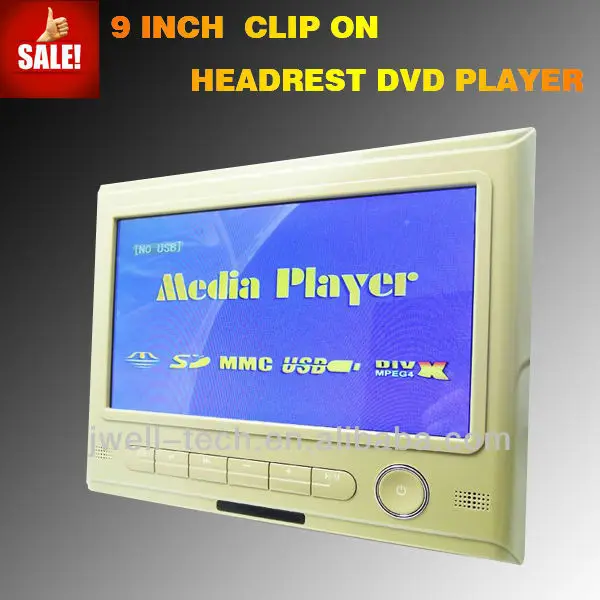 2014 9 дюймов подголовник dvd плеер hyundai с беспроводной игровой