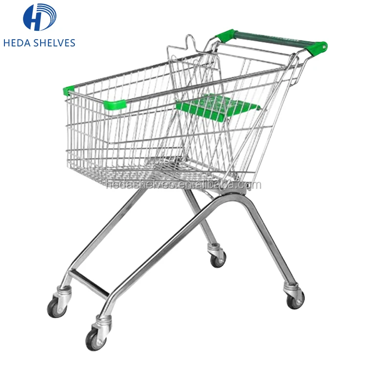 Quality assurance Customized metal supermarket trolley shopping push cart for sale
