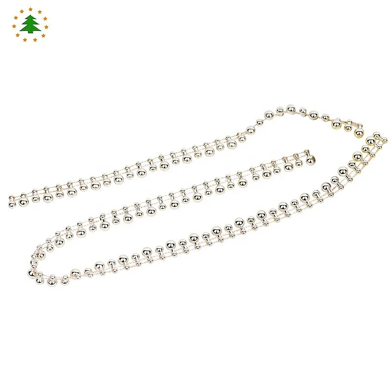 Самая популярная пластиковая зеленая Рождественская гирлянда из бусин с жемчугом для Рождественского украшения