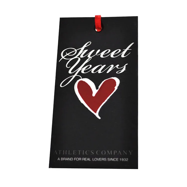 FSC Certified Excellent Quality Black Paper Custom hang tags For Clothes