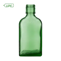 Factory Wholesale UPC Brand High Quality Empty Green Flat 125ml Glass Wine Bottle For Whiskey Vodka Small Glass Bottle