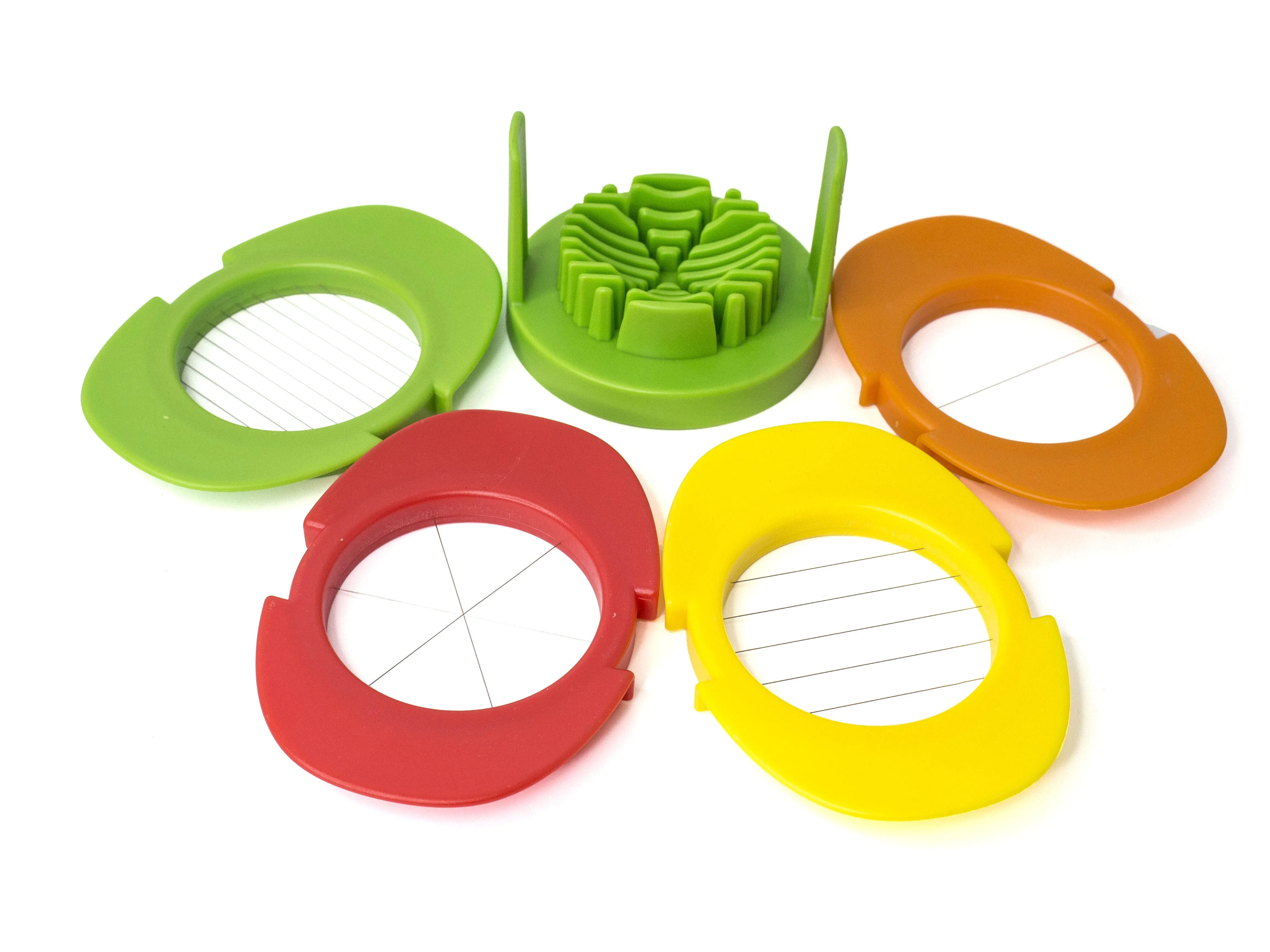 Factory Wholesale Food Grade New Design Plastic and Stainless Steel Multifunctional 4 in 1 Egg Cutter Egg Slicer