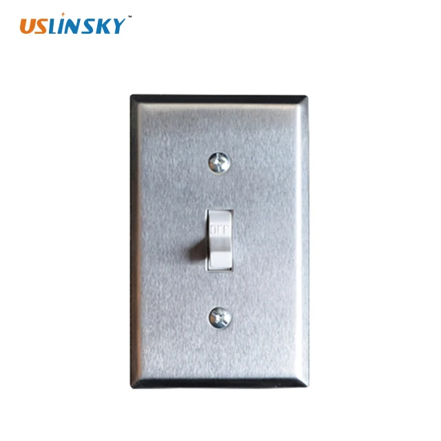 
20A 125V White wall electrical toggle modern electric switch for sale with Steel Plate 