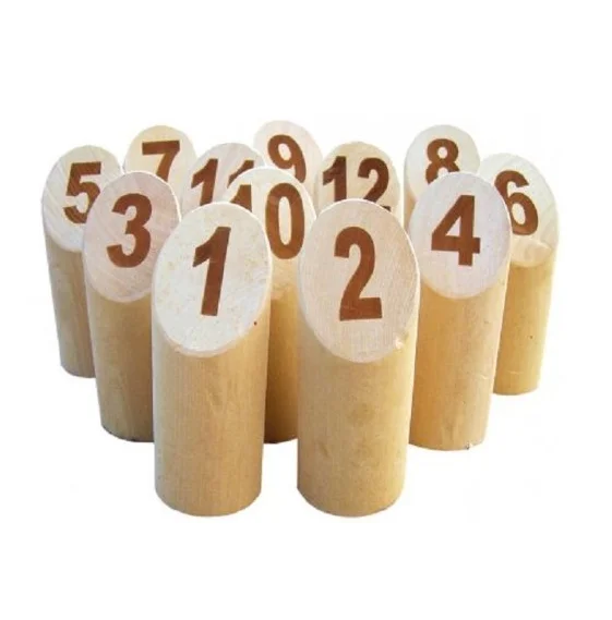 Hot Sale Wooden Throwing Game Outdoor Lawn Garden Backyard Numbered Blocks Tossing Games Wooden Skittles for Kids and Adults