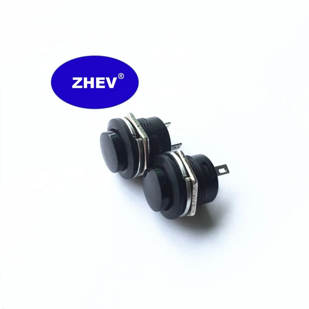 16MM ZV4-307 Round Button Switch With M16 Black Momentary Push ON R13