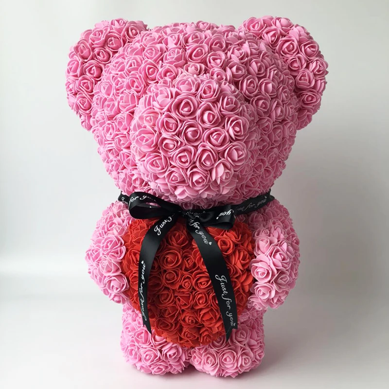 The cheapest Christmas lovely flower teddy bear from rose for best wishes gift wholesale