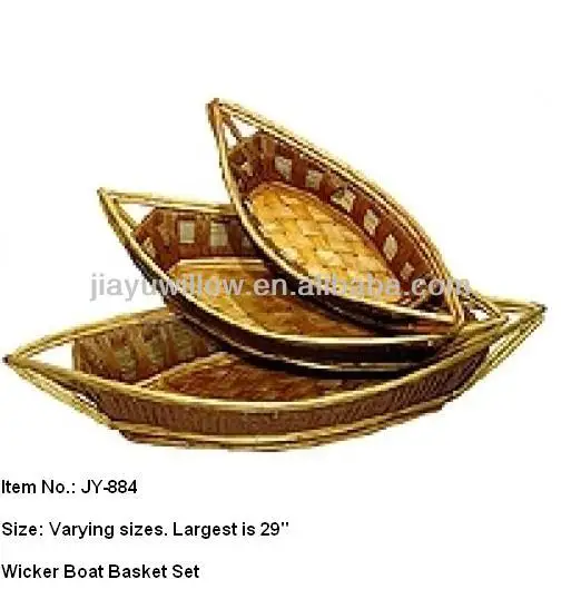 
Boat shaped willow wicker basket Varying size 