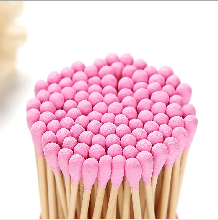 black cotton swab bamboo stick cotton bud