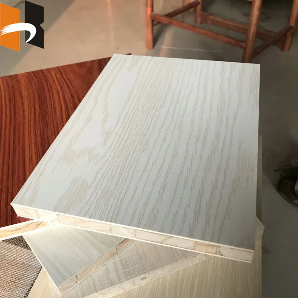 cheap falcata lumber core block board with white laminated polyester