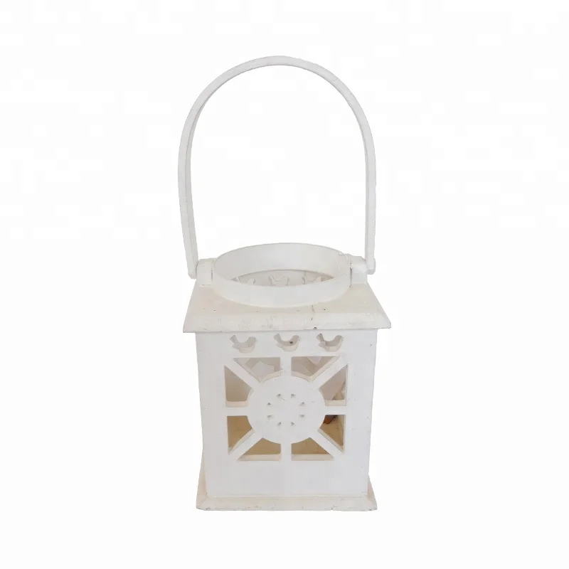 Белый домашний декор для помещений, маленький деревянный фонарь