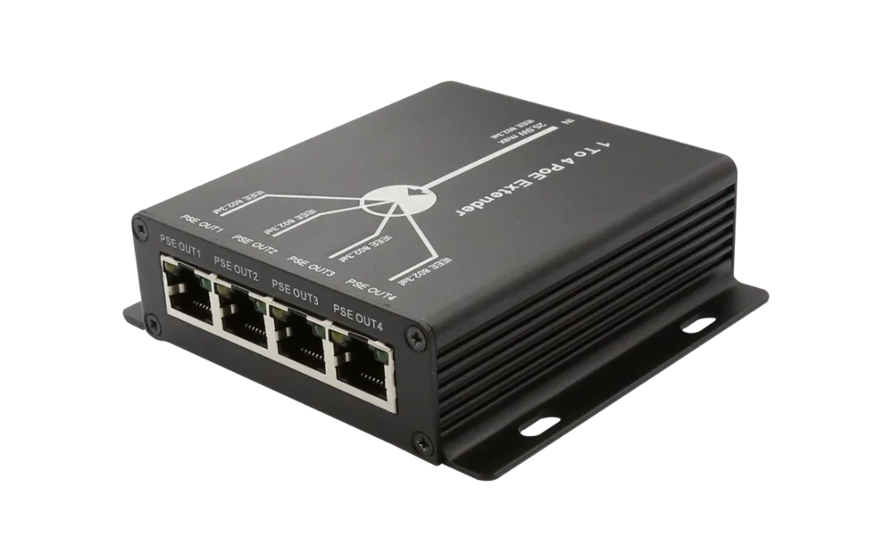 
CCTV accessories PoE repeater 10/100M 4 port PoE extender HY-E4-POE 