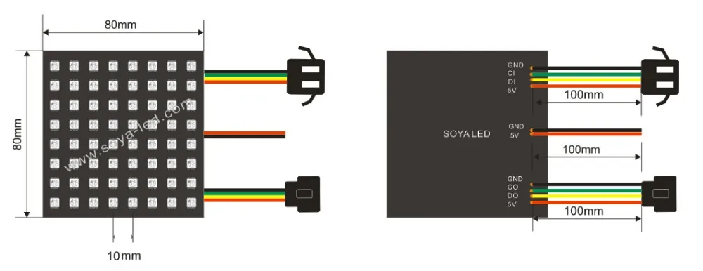 8-8 apa102c led matrix