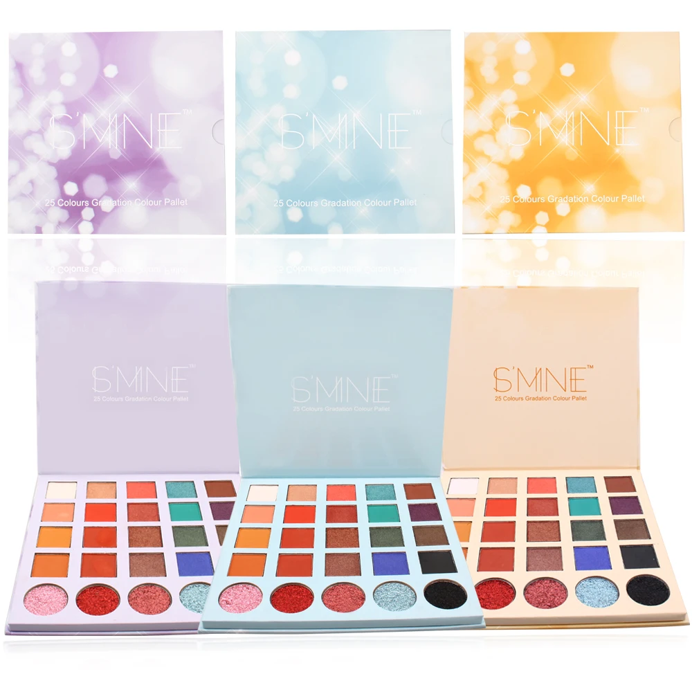 3 in 1r Matte Glitter Pressed Eye Shadoironing 25 Colors Highly Pigmented Eyeshadow Palette Palette Waterproof Powder