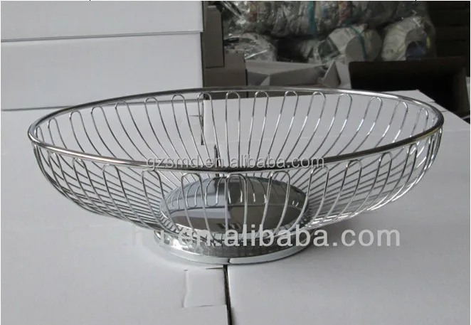 Wholesale Factory Price Oval Shape Metal Bread Basket Fruit bowl Food Storage Baskets For Living Room