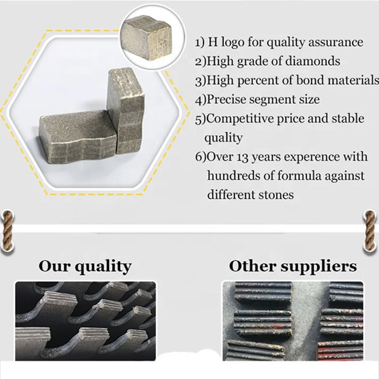 Enduring polishing stone granite diamond segment fast cutting segment good quality
