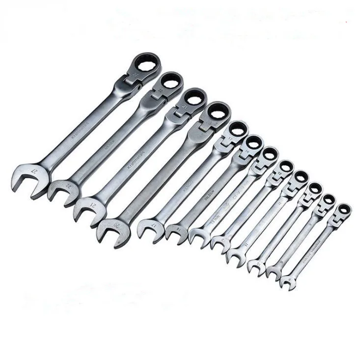 Movable Head Ratchet Spanner Wrench Flexible Head Tool Automotive Repair Adjustable Wrench