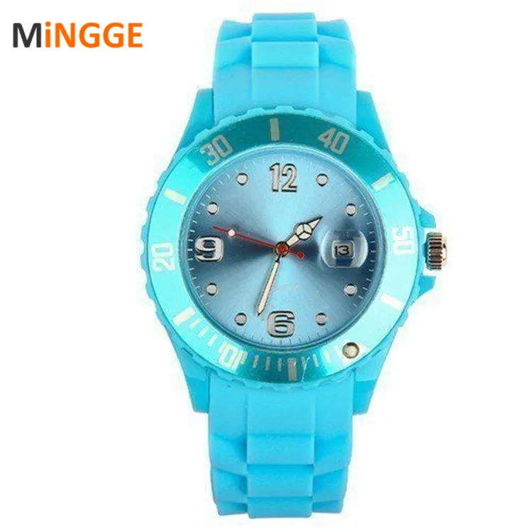 top fashion rubber jelly sport quartz men women bracelet wrist watch