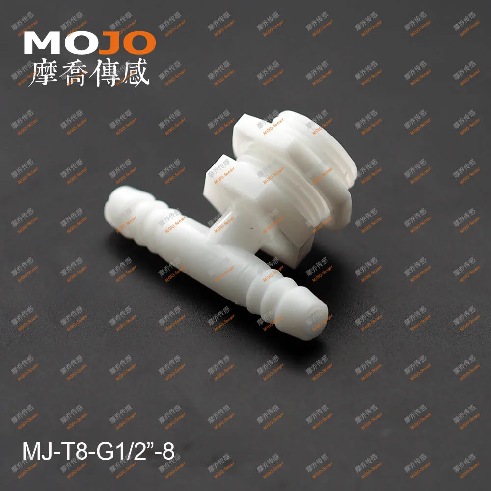 MJ-T8-G1/2-8 (With Nuts) Tee type G1/2 external thread to two way ID 8mm pipe tube barbed water coupling