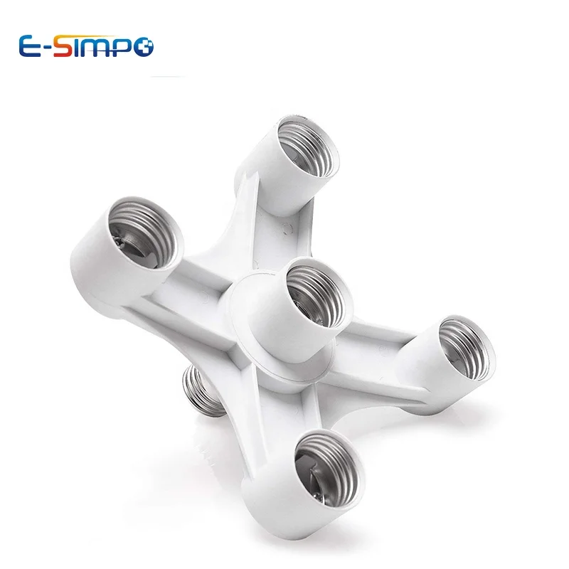 
Paw Model 5-in-1 E26/E27/E40 to E27 Screw Light Socket Splitter Adapter Extender, E27 Lamp holder splitter 