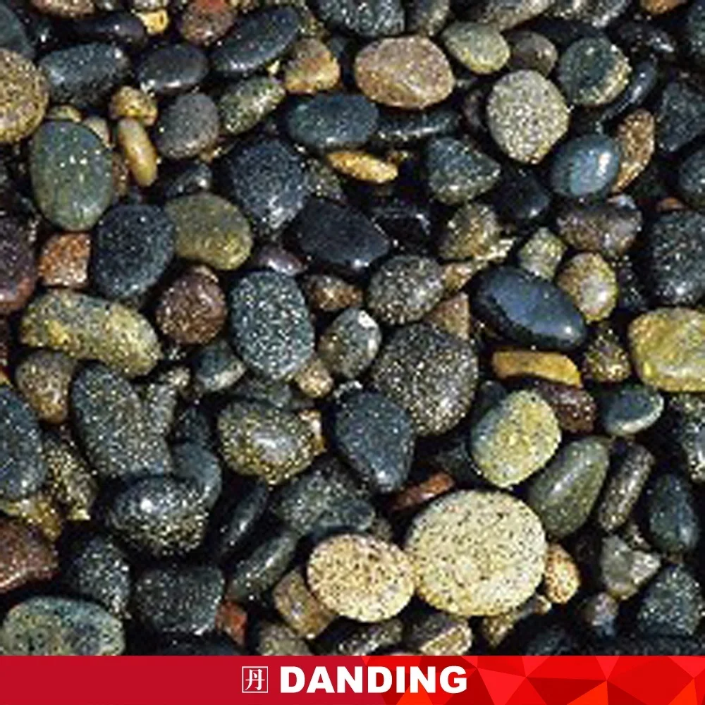 
high polished mixed color natural cobble stone 