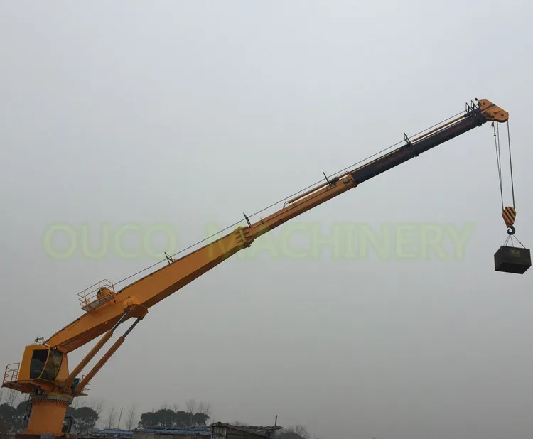 Marine Crane 40m Outreach ABS Ship Deck Crane Telescopic Boom Hydraulic Crane