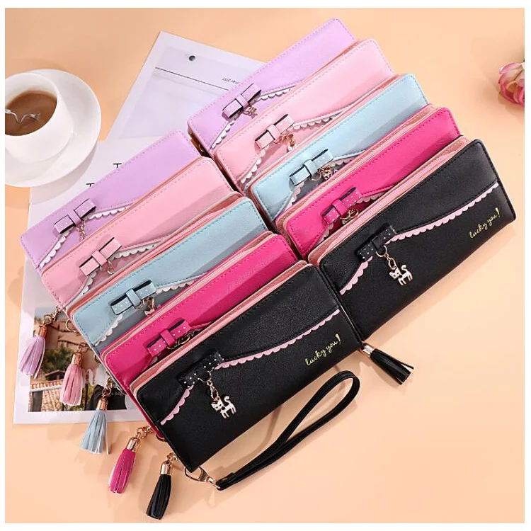 Cute Sweet Girls Lady Students Women Leather Wallets With Cat