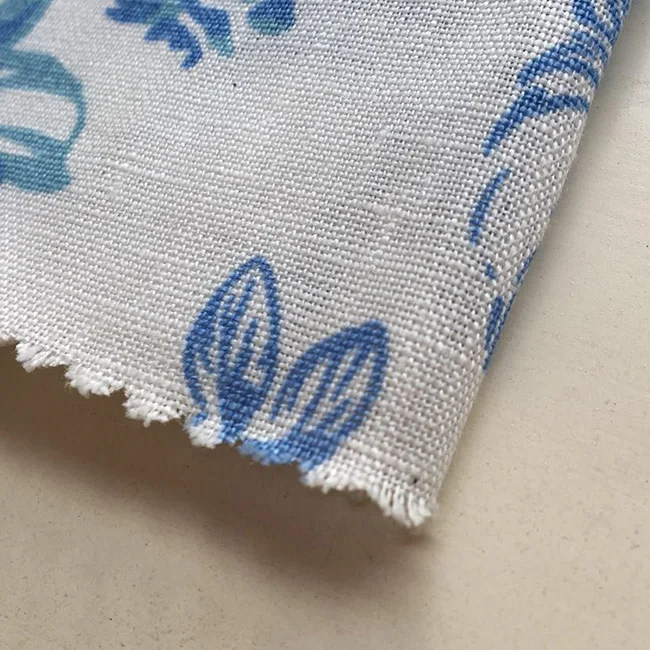 wholesale low price 100% linen printed fabrics with woven technics for cloth