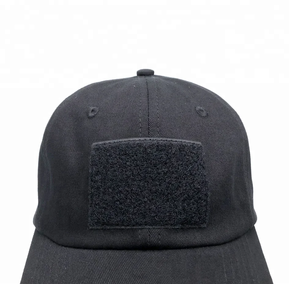 unique custom black hook loop applique patch baseball unstructured hat