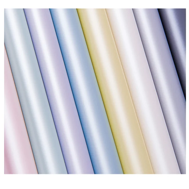 
Transparent BOPP laminated color silk Glass paper waterproof flower wrapping paper 