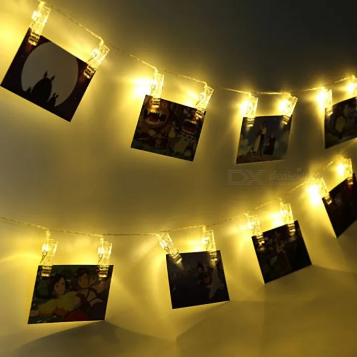 
20 LED Battery Powered Fairy Wire Lights LED Photo Clip String Lights For Bedroom Hanging Photo 