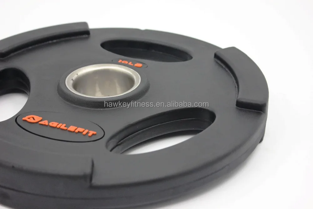 popular Rubber Coated weight plate with three holes