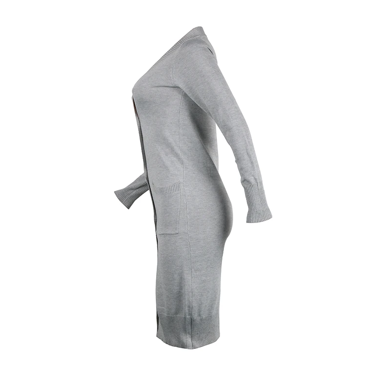 OEM ODM Wholesale M8286 fashion loose women wool blend knit blank cardigan sweaters for women white wool cardigan sweater