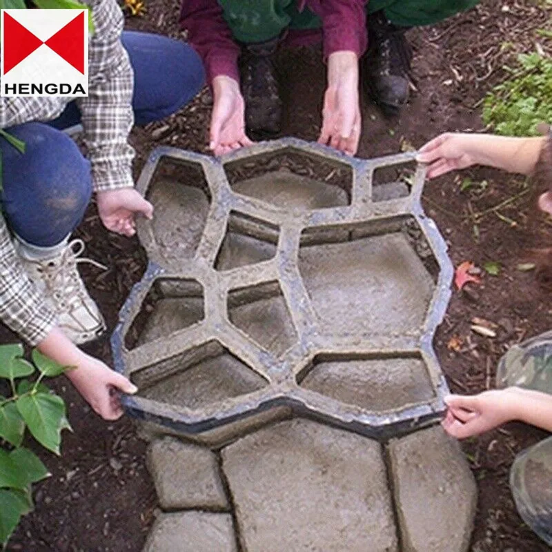 Plastic Driveway Concrete Stone Mold Paving Pathway Stepping Stone Mould Garden