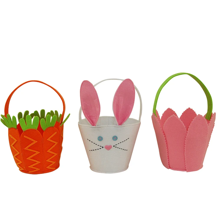 
high quality easter felt egg basket decoration 
