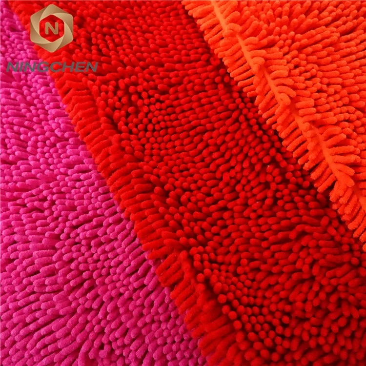 
hot sales Chenille Cleaning Microfiber Chenille Fabric 100% Polyester Rug Chenille Shaggy Fabric Microfiber Cleaning Mop Cloth 