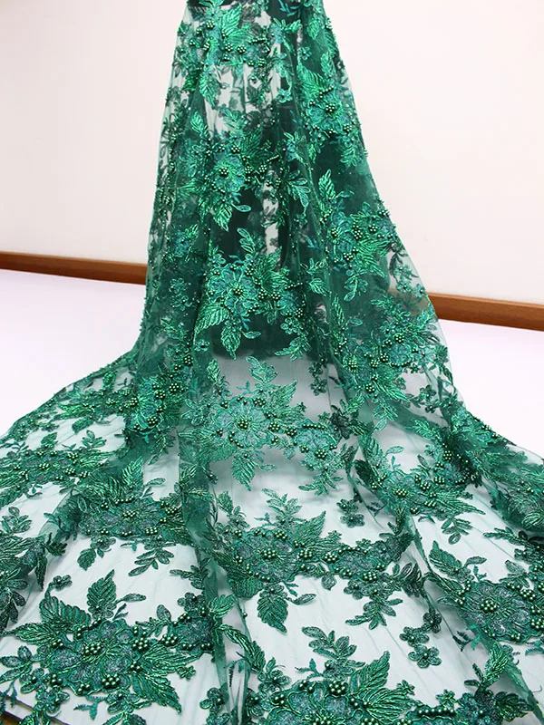 guangzhou wholesale high quality embroidered net beaded african french lace fabric
