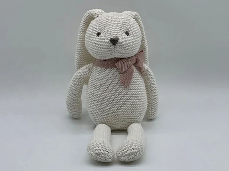 OEKO 100% organic no dyeing bunny stuffed animals, organic cotton baby stuffed toys