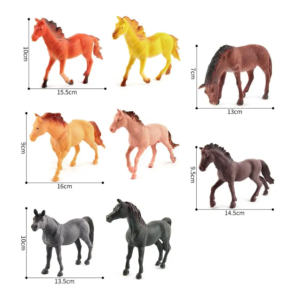 8 Pcs Plastic Horse Figures-North America Andalusian Mare Toy Figure Mini Horses Action Figure