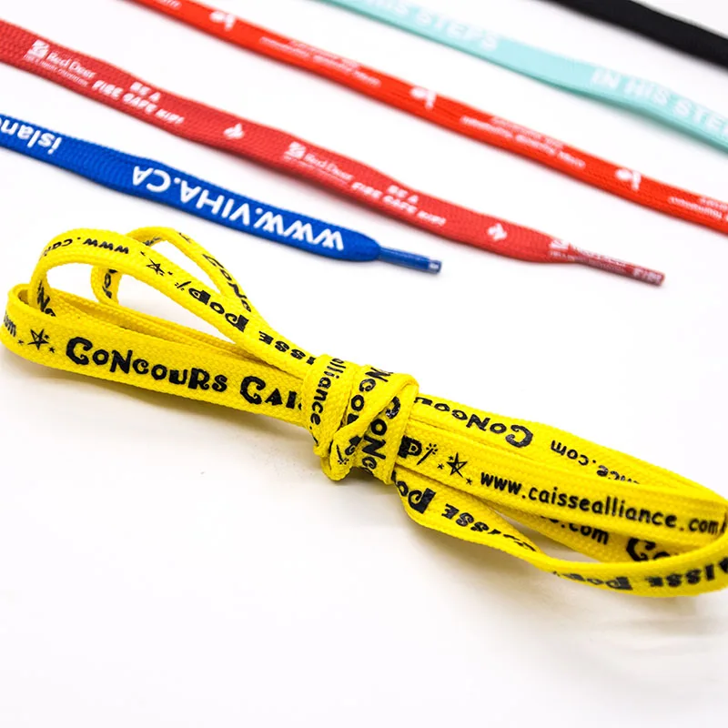 Different tips Colorful Custom Wholesale Flat Shoe Laces for Sneakers with logo