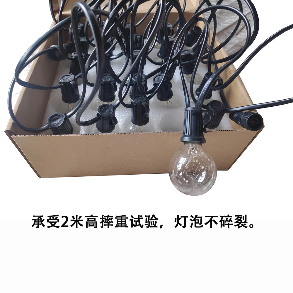 Manufacturer of Europe Black wire g40 globe string lights