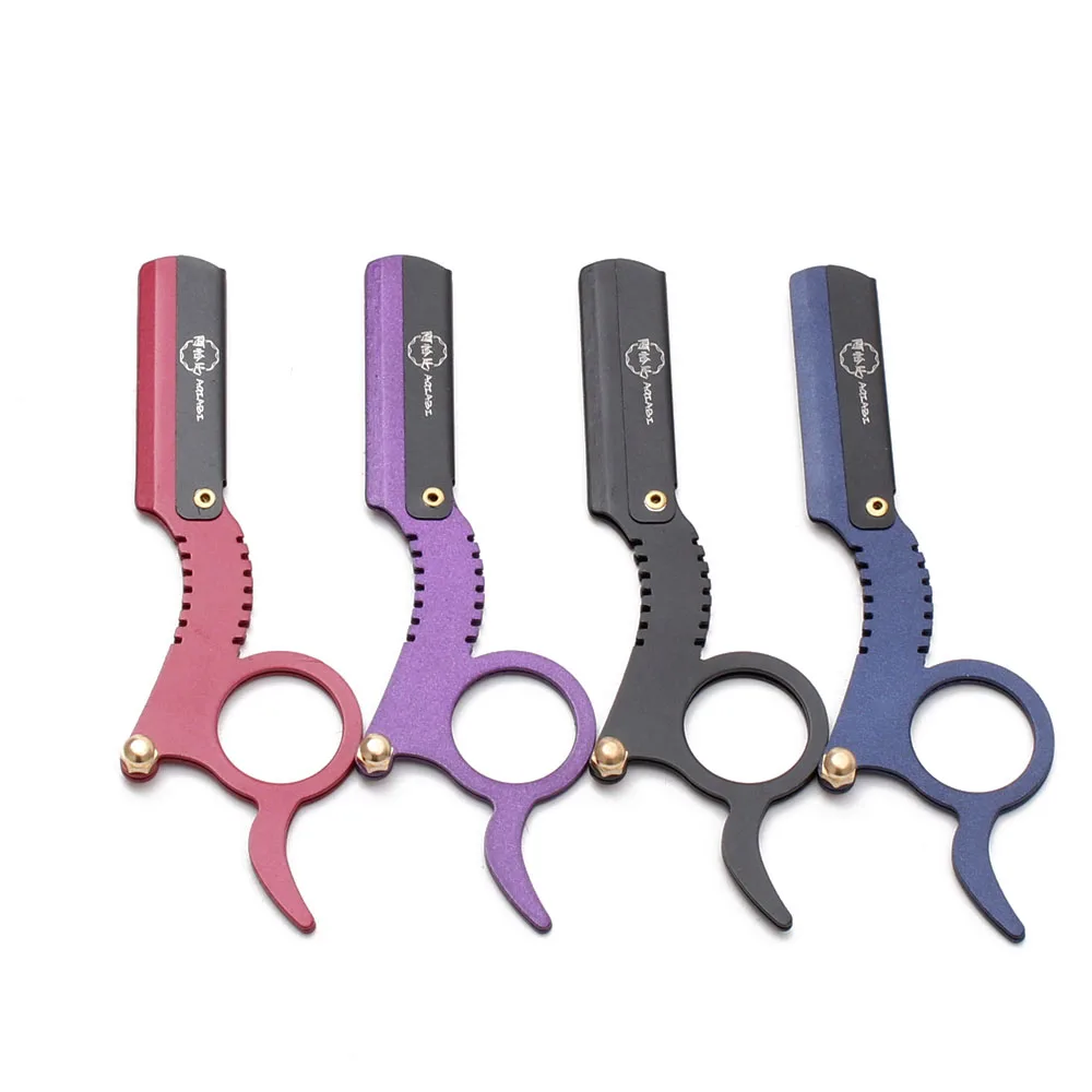 AQIABI Hairdresser Razor Shaving Barber Tools Hair Razor and Blades Antique Black Shaving Knife Hair Removal Tools