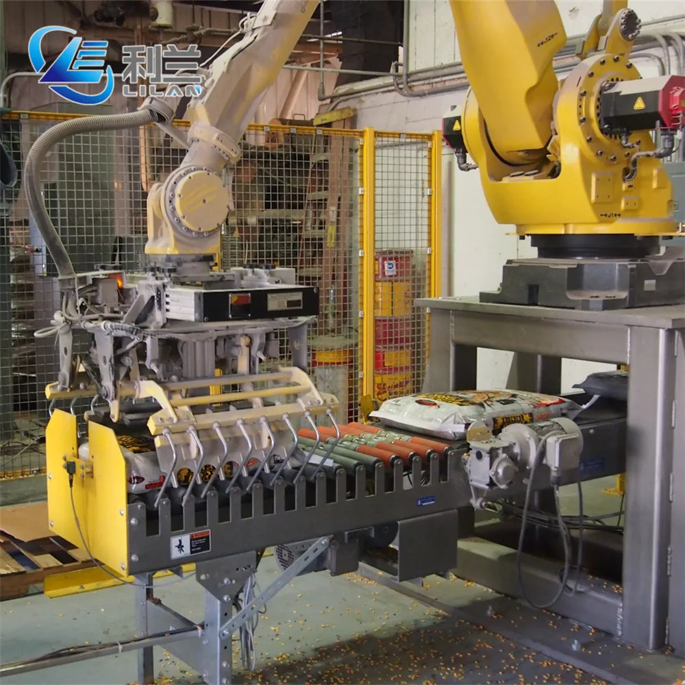High productivity output industrial palletizer robot for rice bag for fertilizer stacking