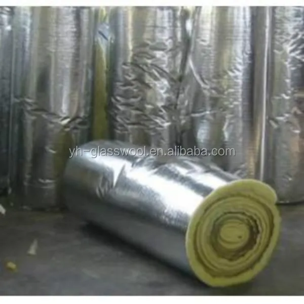 Heat insulation 12kg/m3 50mm glass wool blanket with Aluminium foil