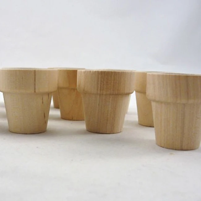 Custom natural Wooden Flower Glass Vase Base For Decoration