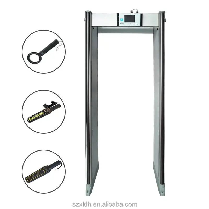 
7 inch LCD display 24 detecting zones best price walk through door frame body scanning metal detector 